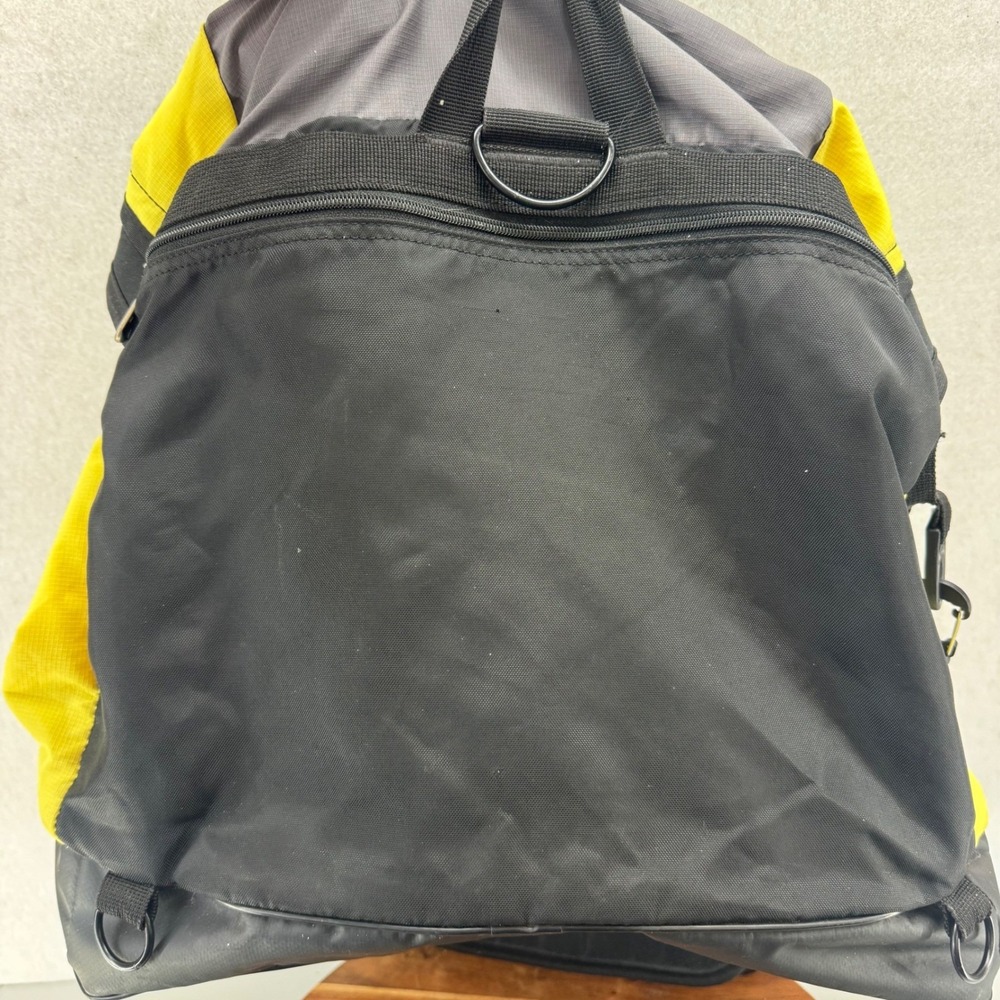 VTG‎ Nike Gym Bag Black Yellow Gray Duffel Travel School Sports Bag Retro Swoosh - Picture 2 of 14